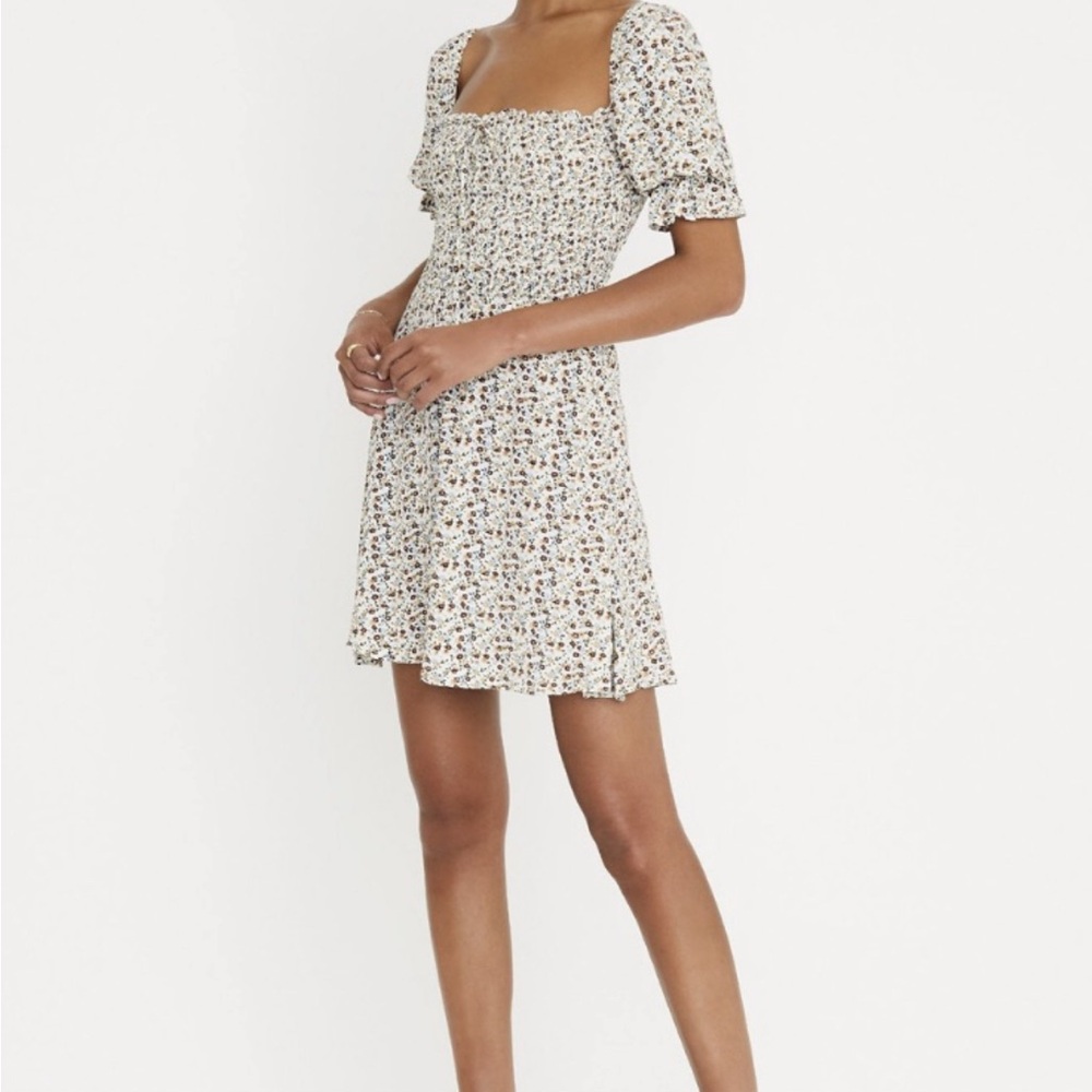 Faithfull the Brand Floral Puff Sleeve Dress